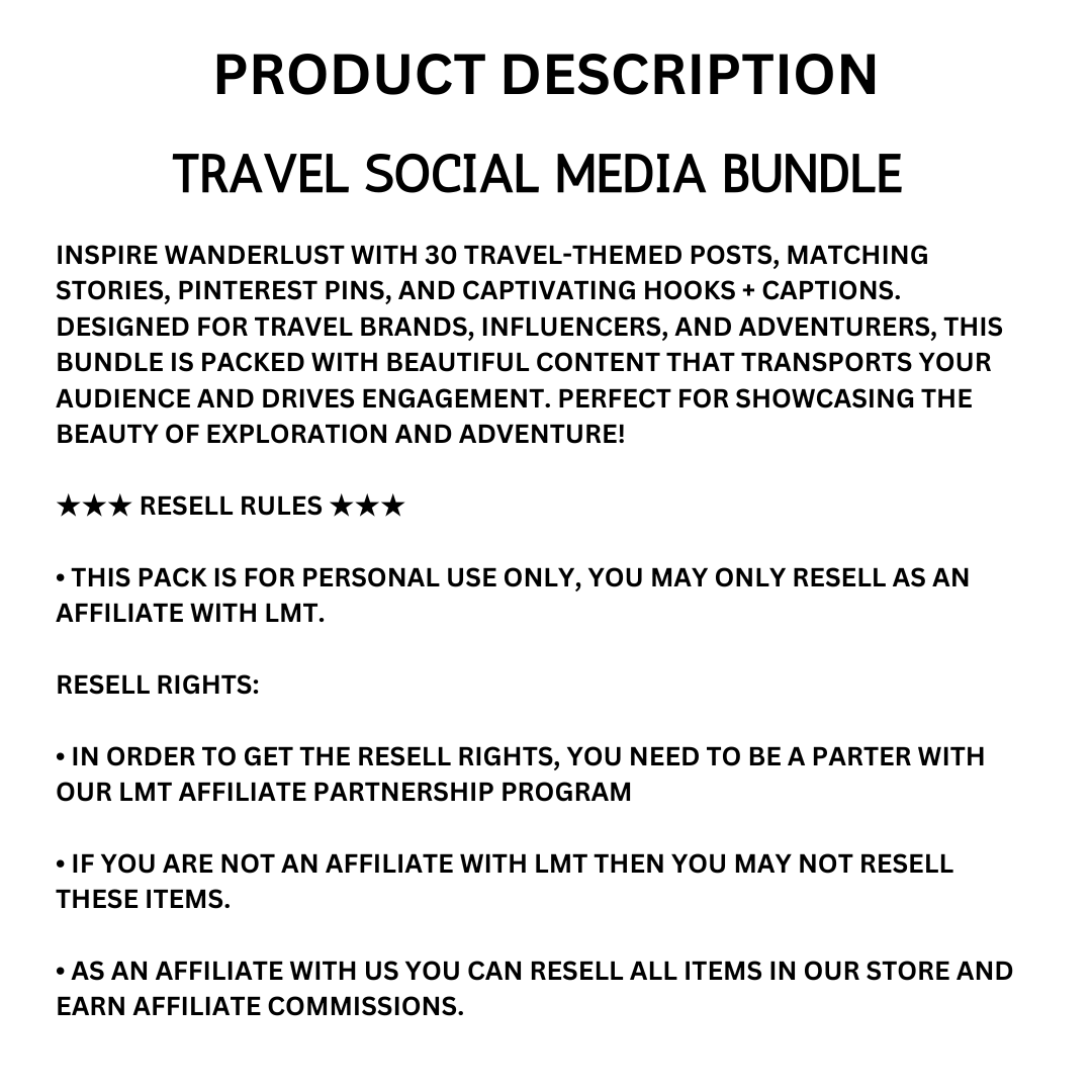 TRAVEL | Travel Social Media Bundle | Vol II | Canva Templates