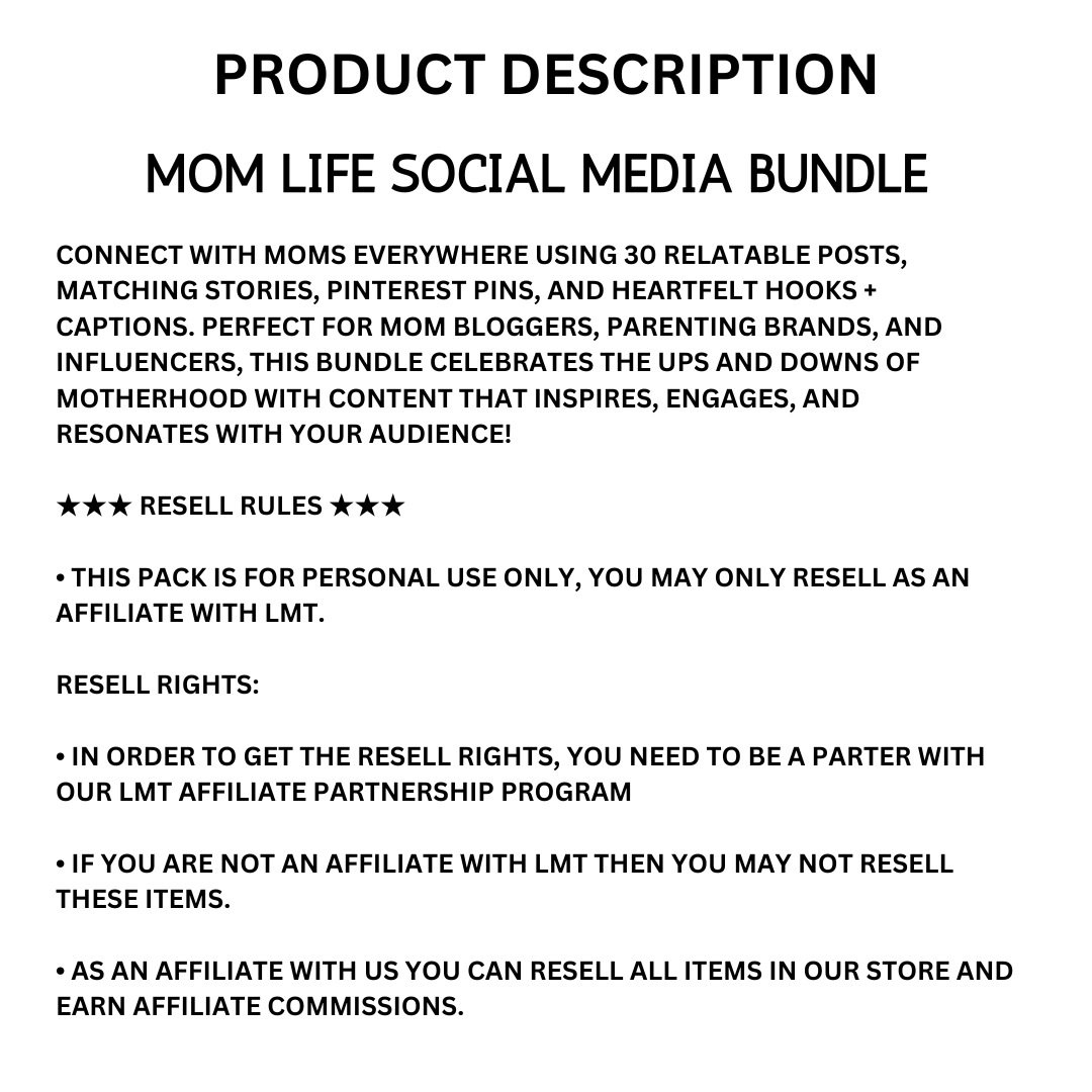 SOCIAL MEDIA | Mom-Life Social Media Bundle | Vol II | Canva Templates