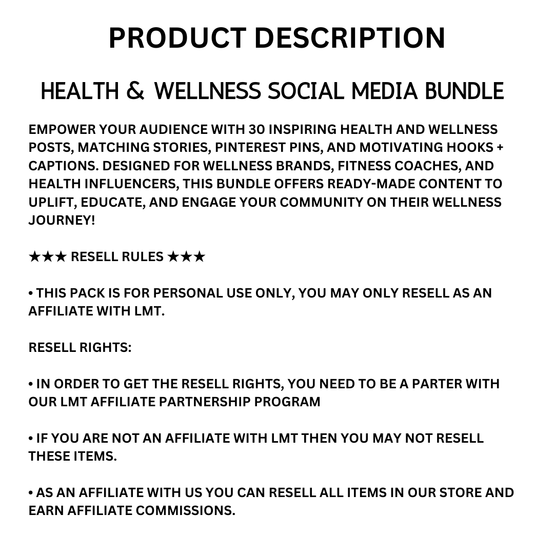 HEALTH & WELLNESS | Health & Wellness Social Media Bundle | Vol III | Canva Templates