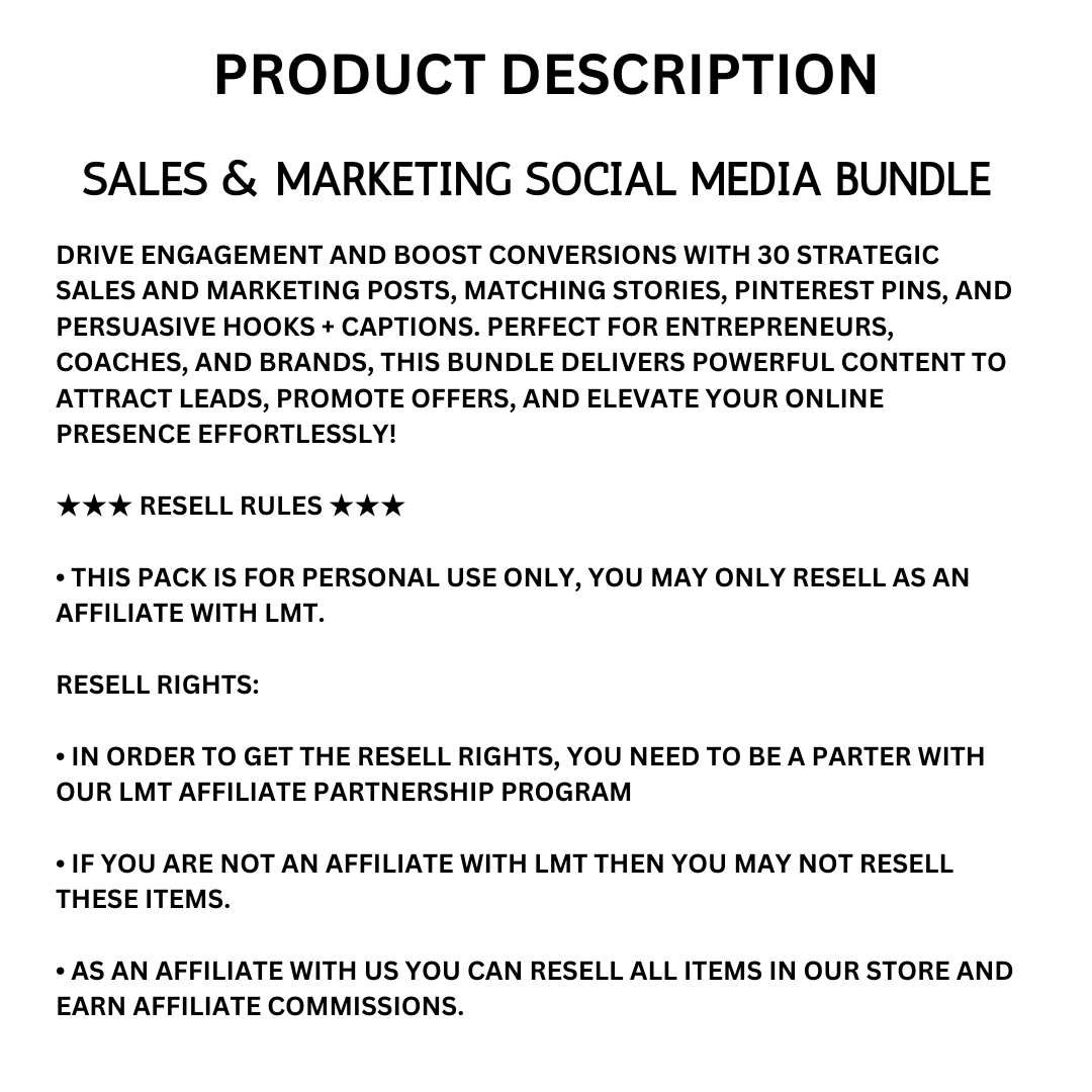 SALES & MARKETING | Sales/Mktg Social Media Bundle | Vol II | Canva Templates