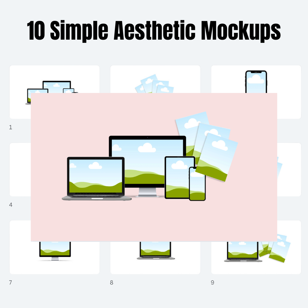 MOCKUPS | 10 Simple Aesthetic Mockups | Canva Templates