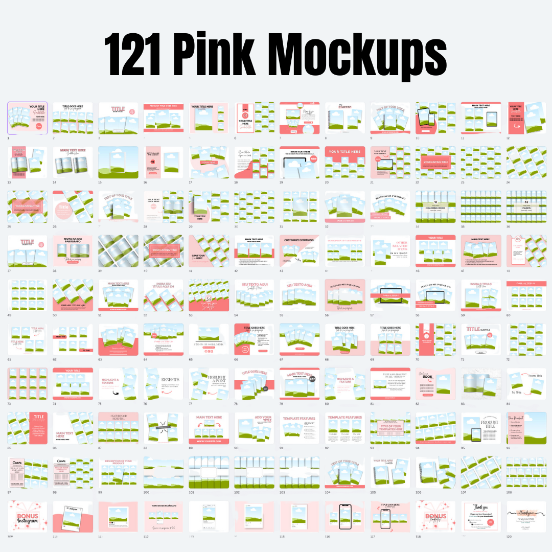 MOCKUPS | 121 Pink Mockups | Canva Templates