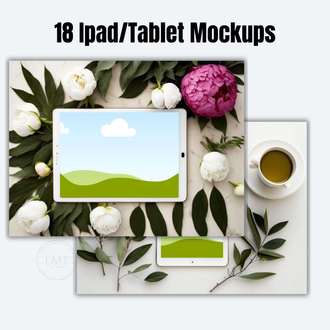 MOCKUPS | 18 Ipad/tablet mockups | Canva Templates