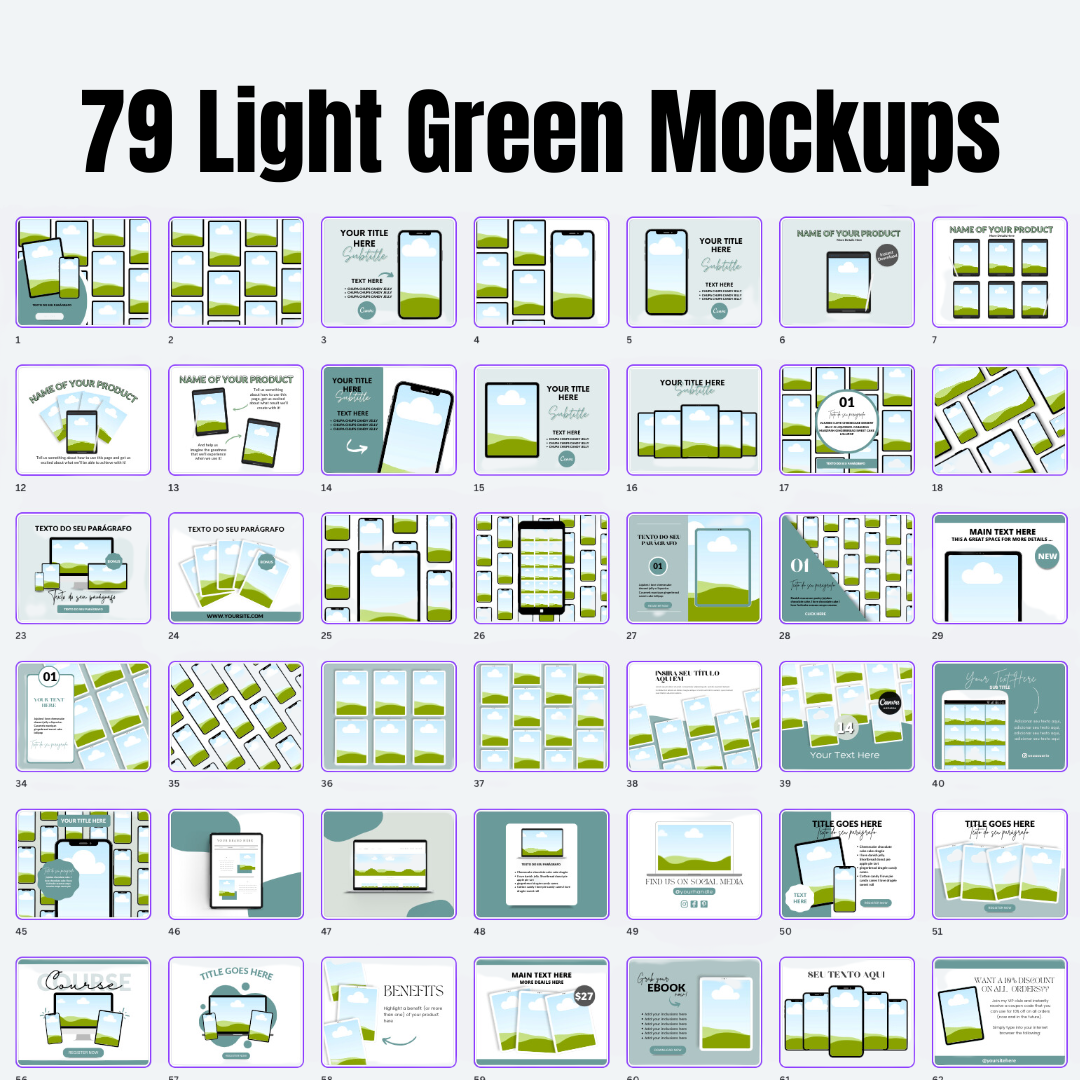 MOCKUPS | 79 Light Green Mockups | Canva Templates