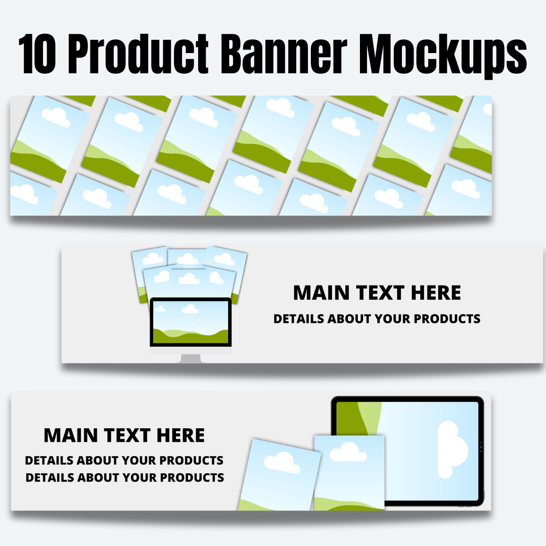MOCKUPS | 10 Product Banner Mockups | Canva Templates