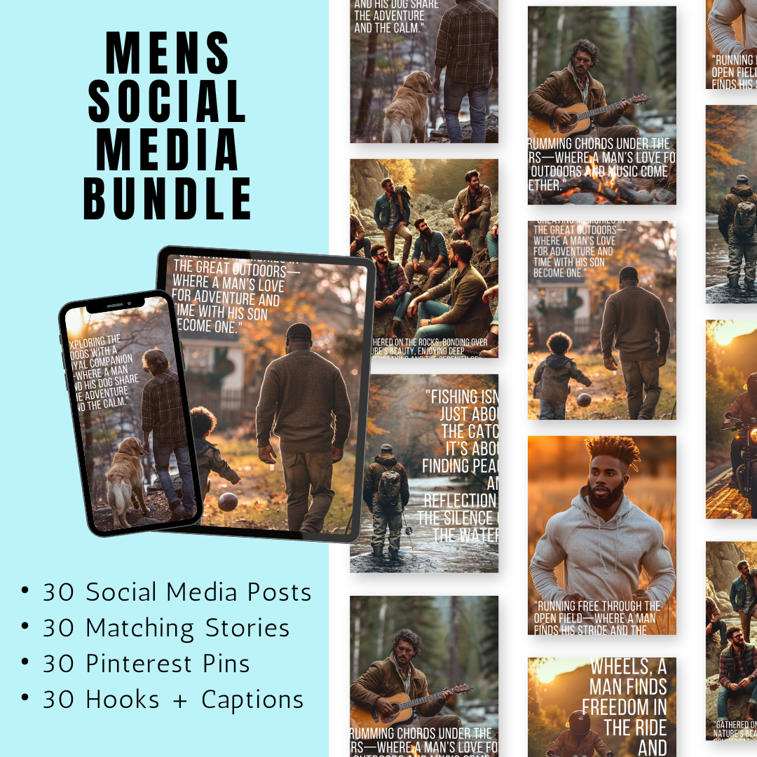MENS | Mens Social Media Bundle | Vol I | Canva Templates