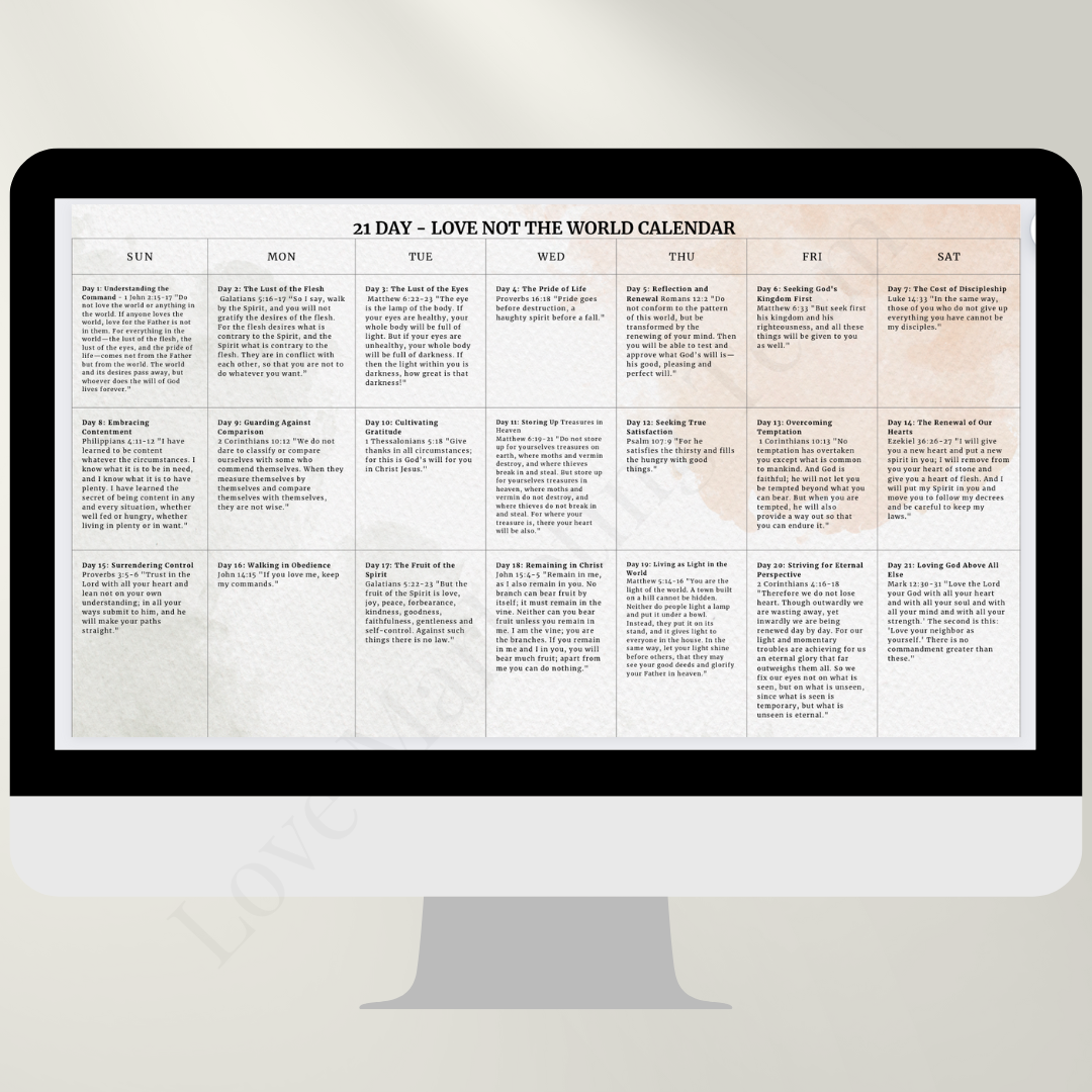 21 day Devotional Journal | guarding against loving the world | Faith