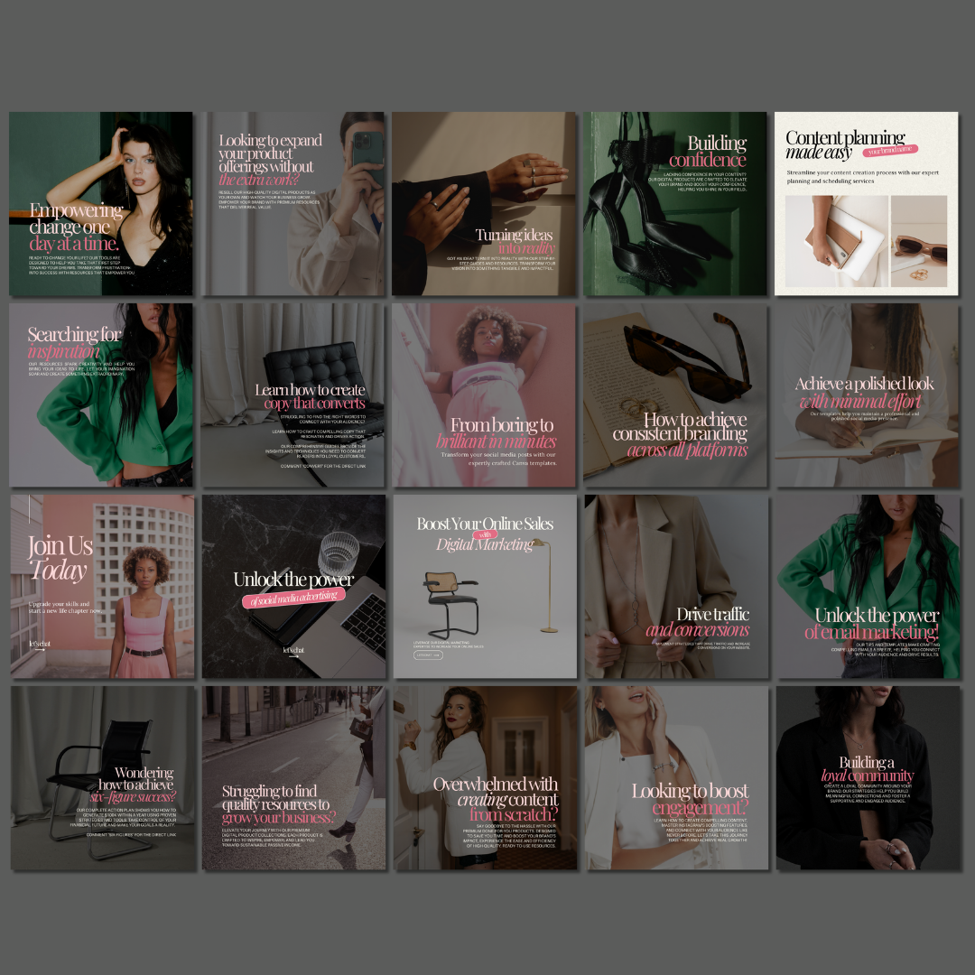 Elysian Noir Social Media Bundle - with mockups included two sizes