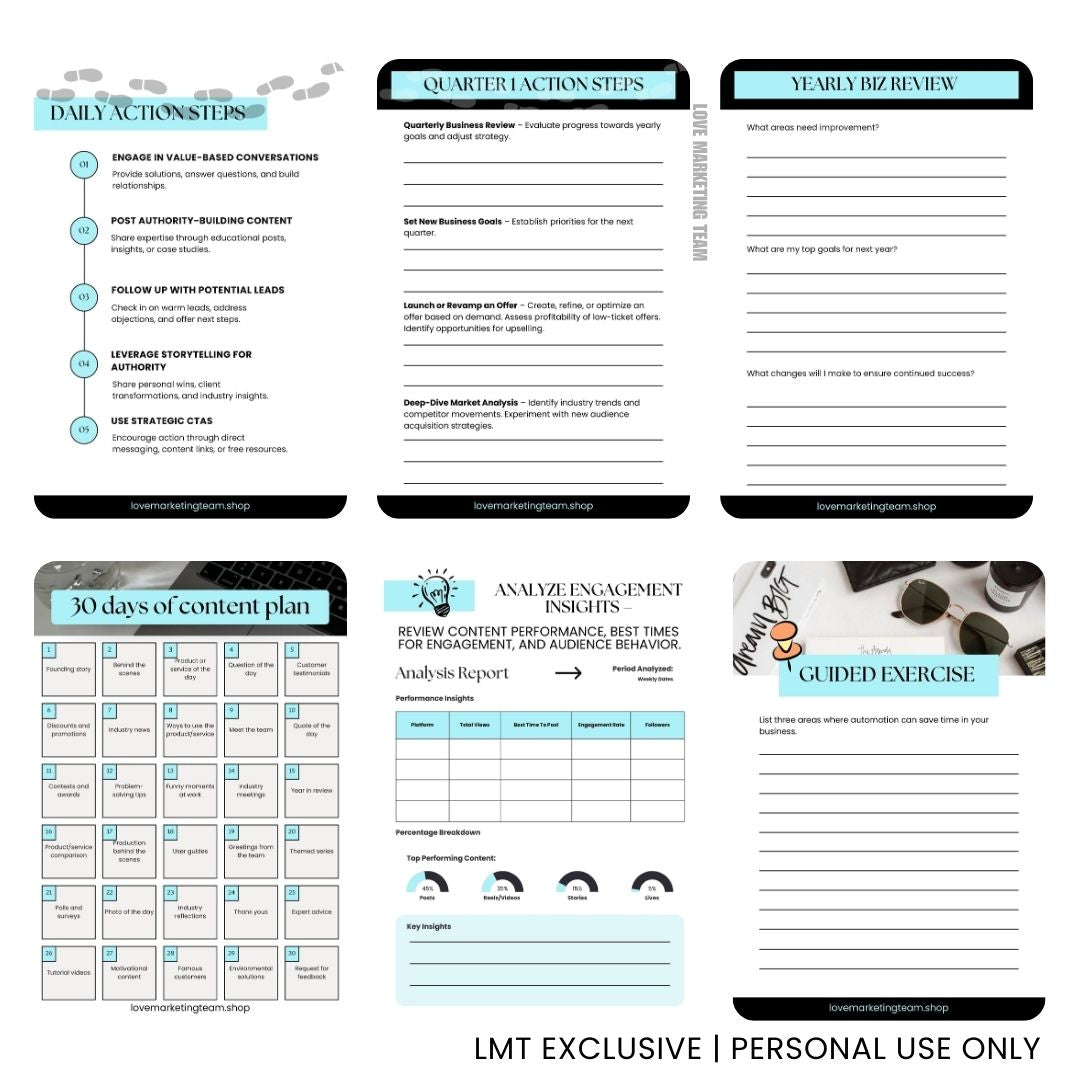 The Ultimate Biz GPS: 12-Month Interactive Action Plan Workbook | LMT EXCLUSIVE