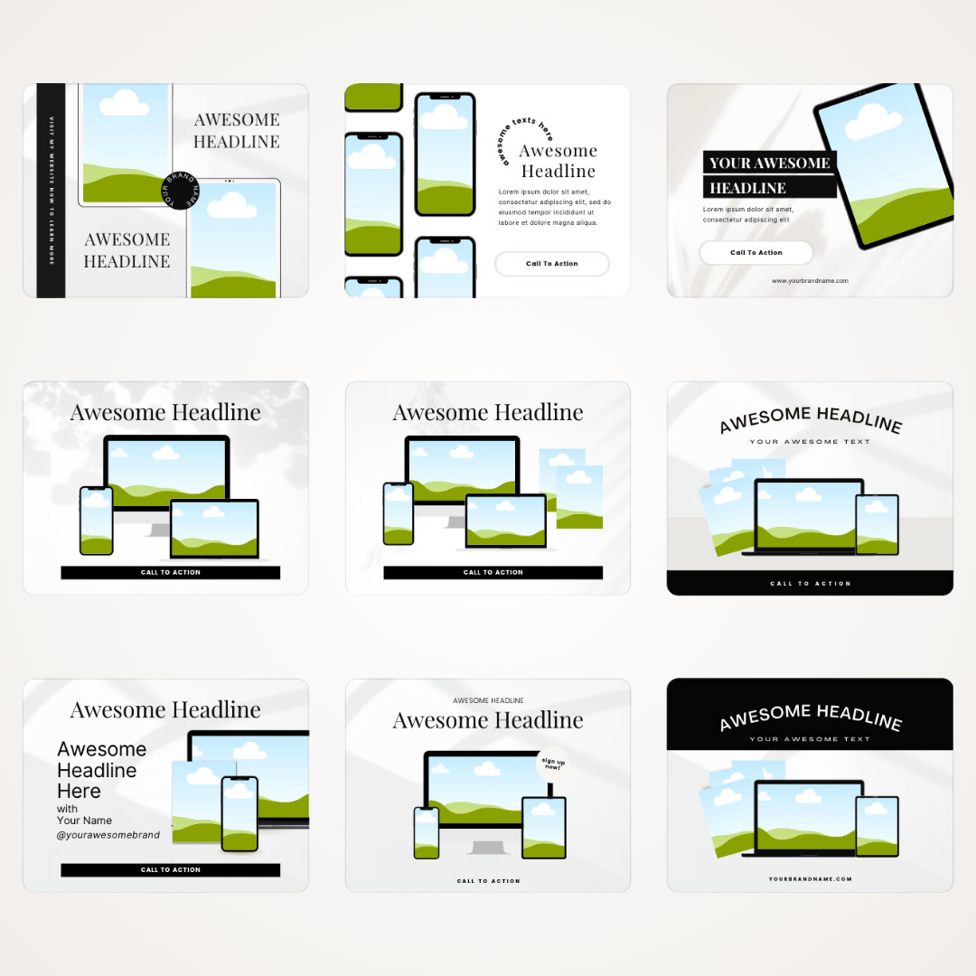 MOCKUPS | 174 Editable Aesthetic Mockups | Canva Templates