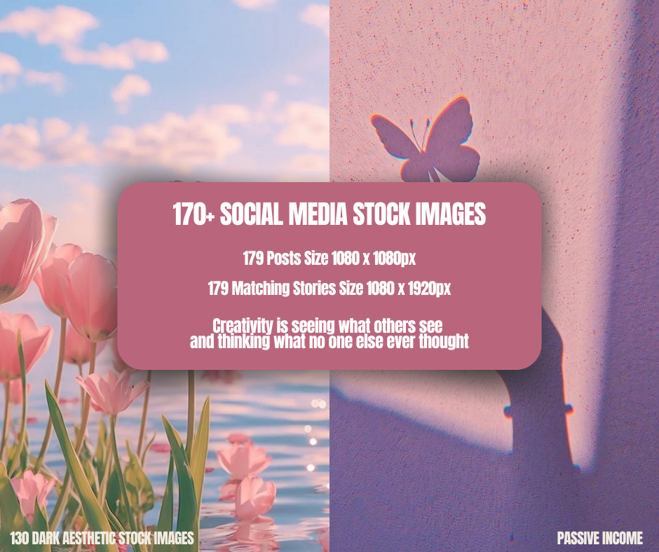 170+ Pink Boho Aesthetic Social Media Stock Images + Mockups included!! | MRR Master Resell Rights