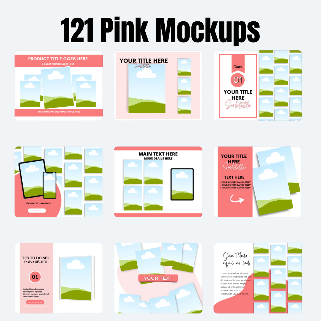 MOCKUPS | 121 Pink Mockups | Canva Templates