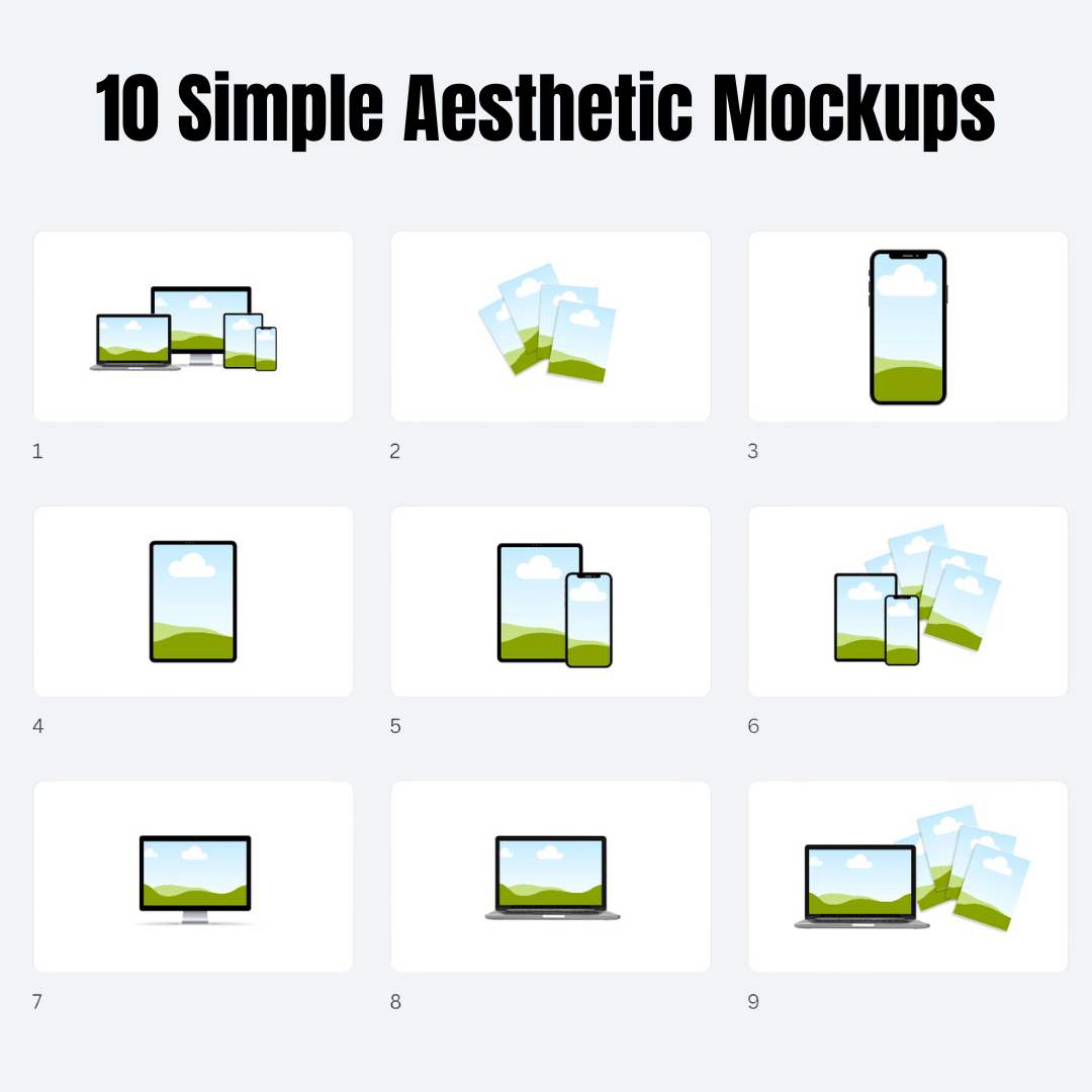 MOCKUPS | 10 Simple Aesthetic Mockups | Canva Templates