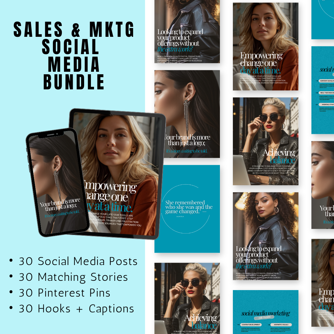 SALES & MARKETING | Sales/Mktg Social Media Bundle | Vol II | Canva Templates