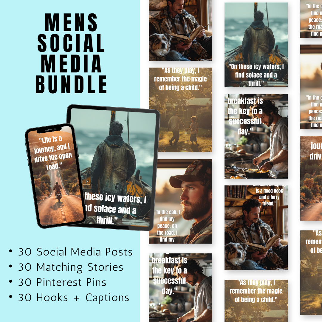 MENS | Mens Social Media Bundle | Vol II | Canva Templates