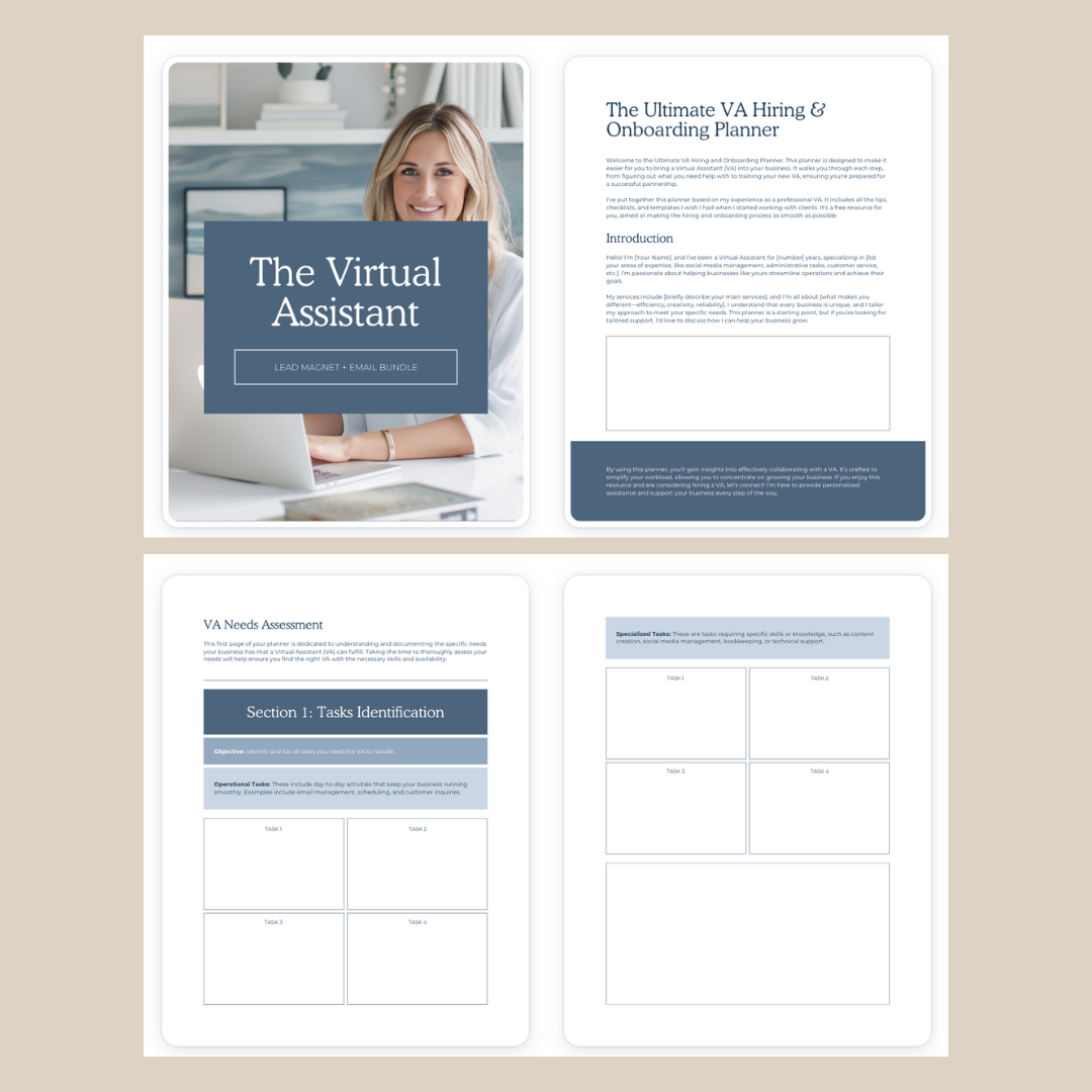 Virtual Assistant Lead Magnet + Email Bundle | Business | VA
