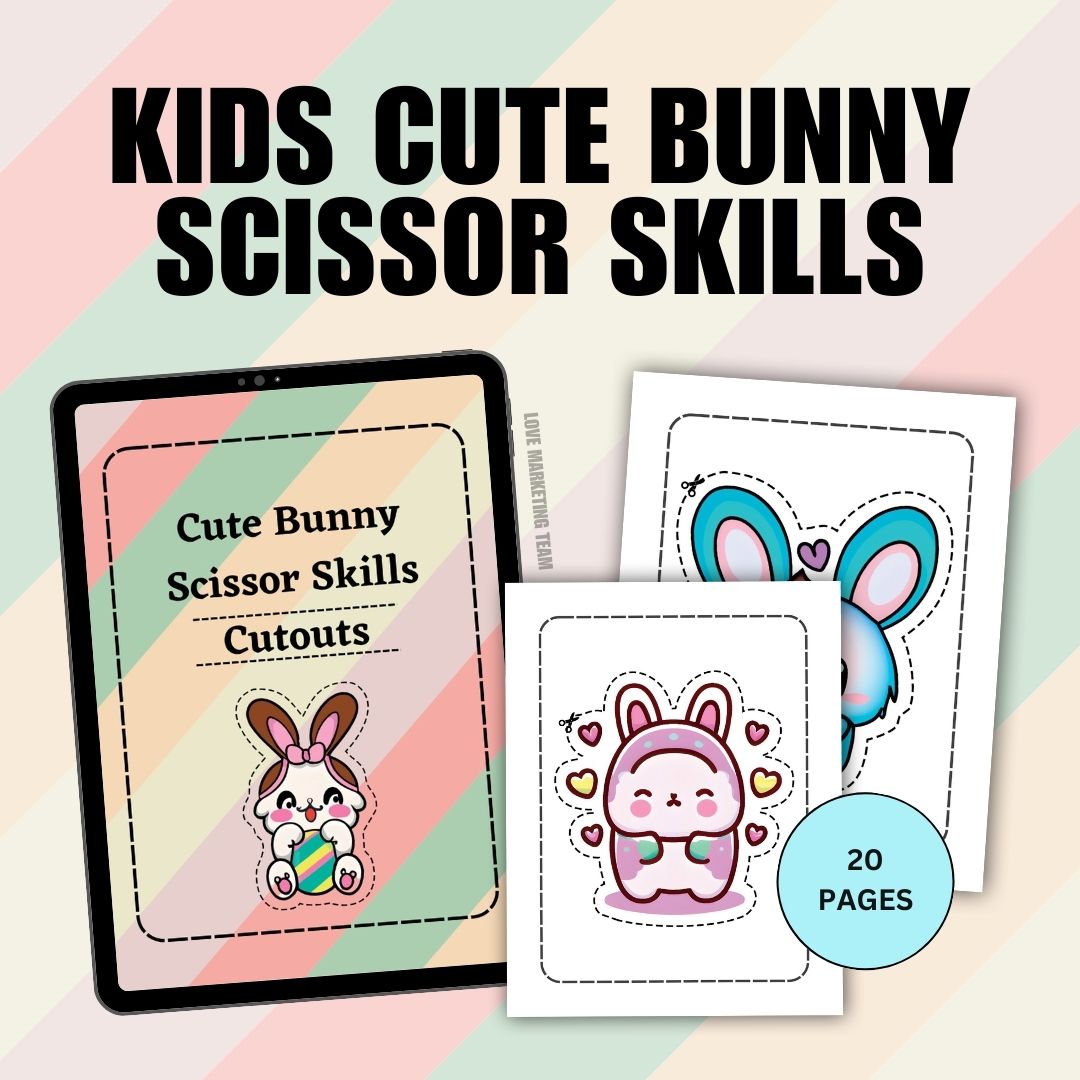 KIDS | Cute Bunny Scissor Skills Cutouts