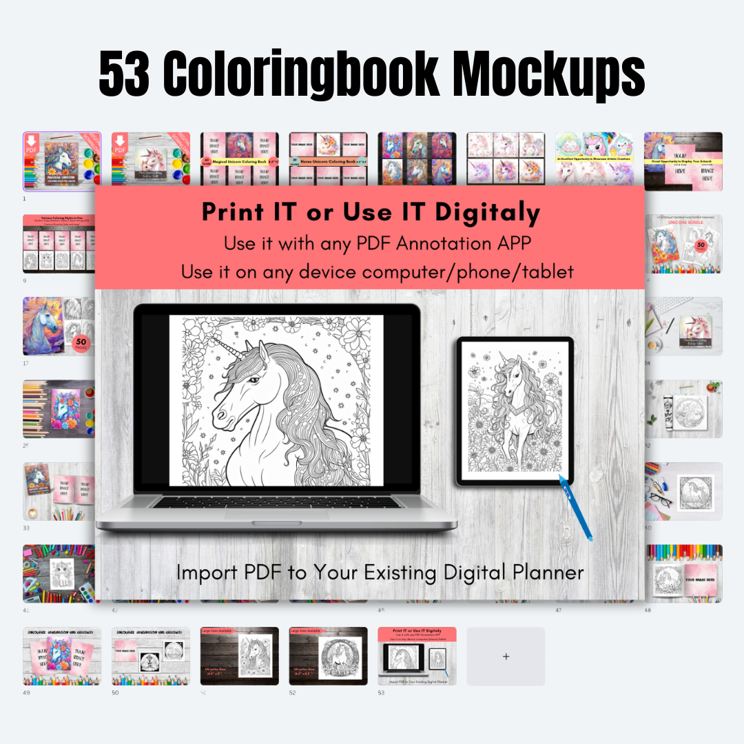 MOCKUPS | 53 Coloring Book Mockups | Canva Templates