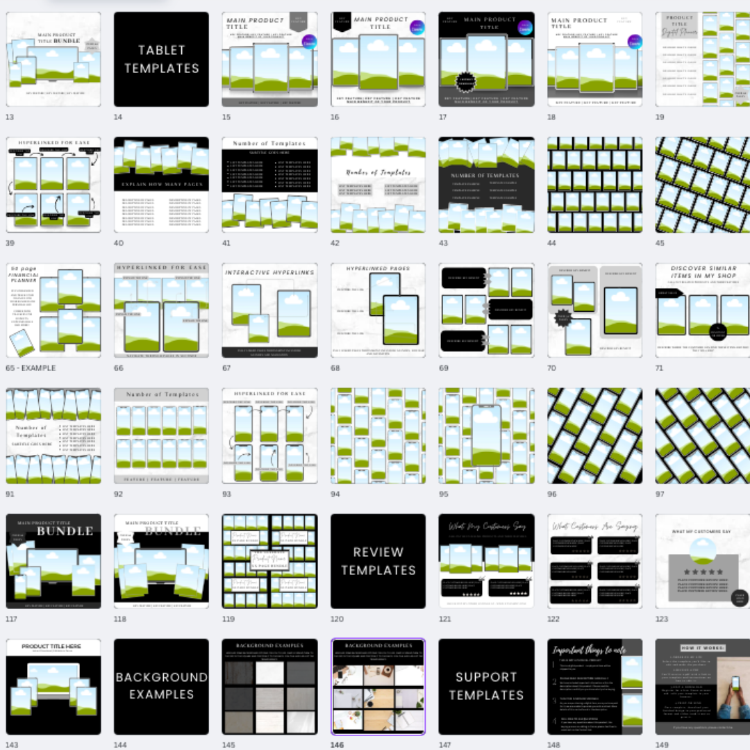 MOCKUPS | 145 Digital Product Mockups | Canva Templates