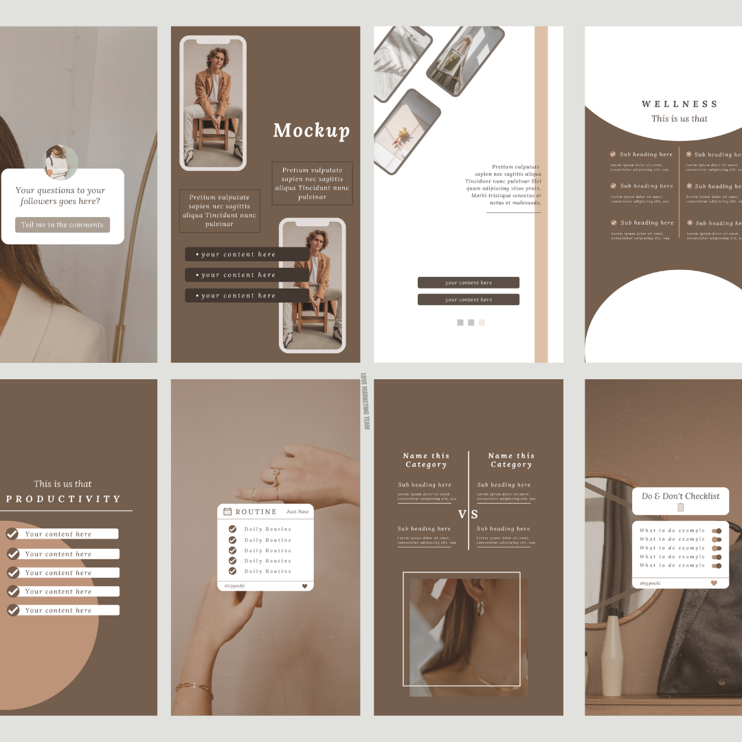 SOCIAL MEDIA | 100 Aesthetic Content Creator | Instagram STORY size Posts