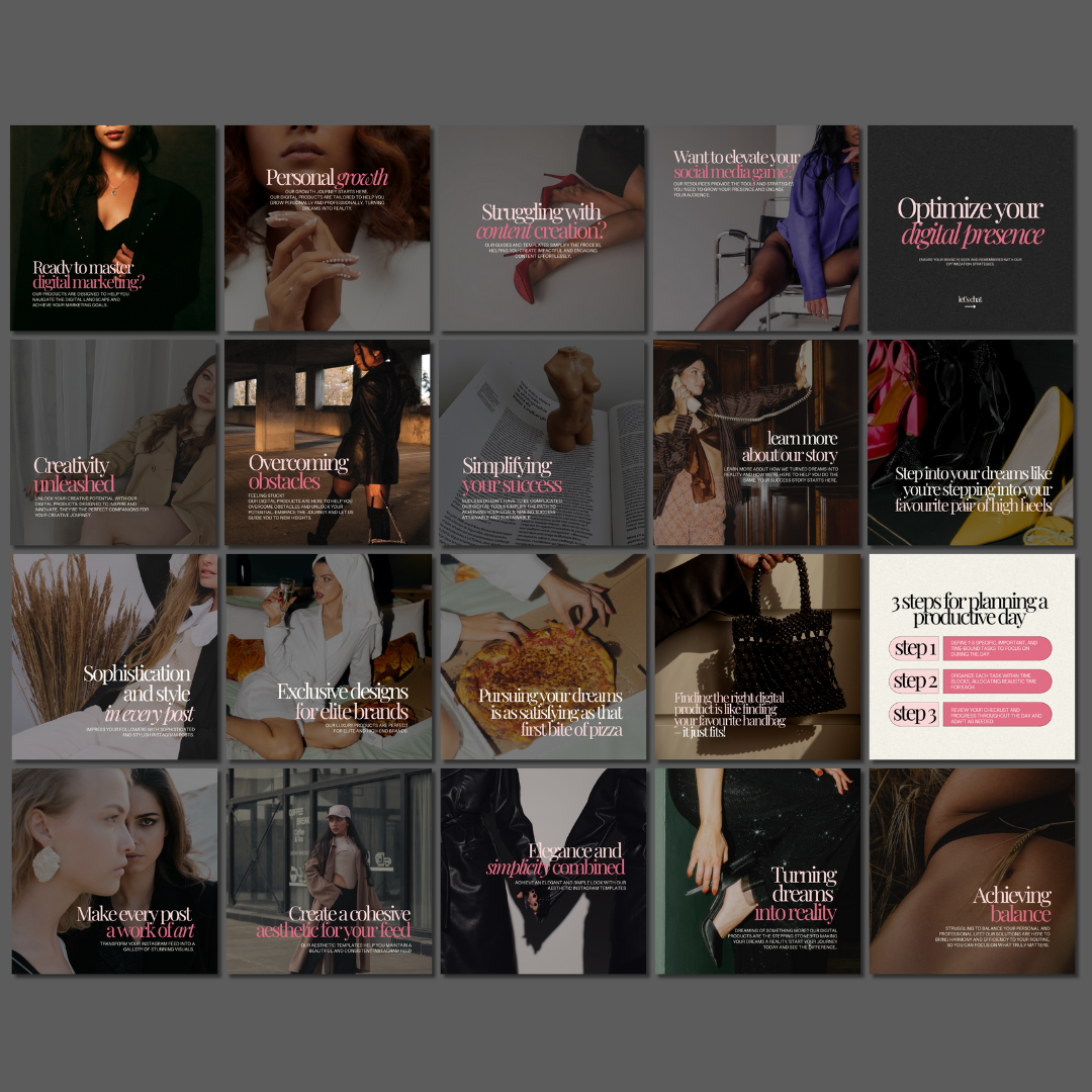 Elysian Noir Social Media Bundle - with mockups included two sizes