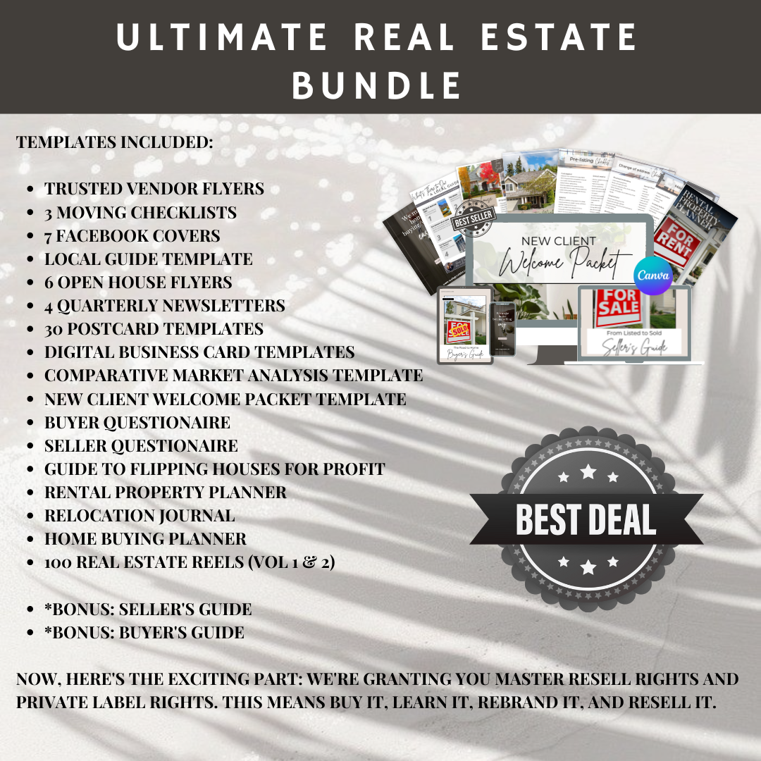 Ultimate Real Estate Bundle | PLR | MRR