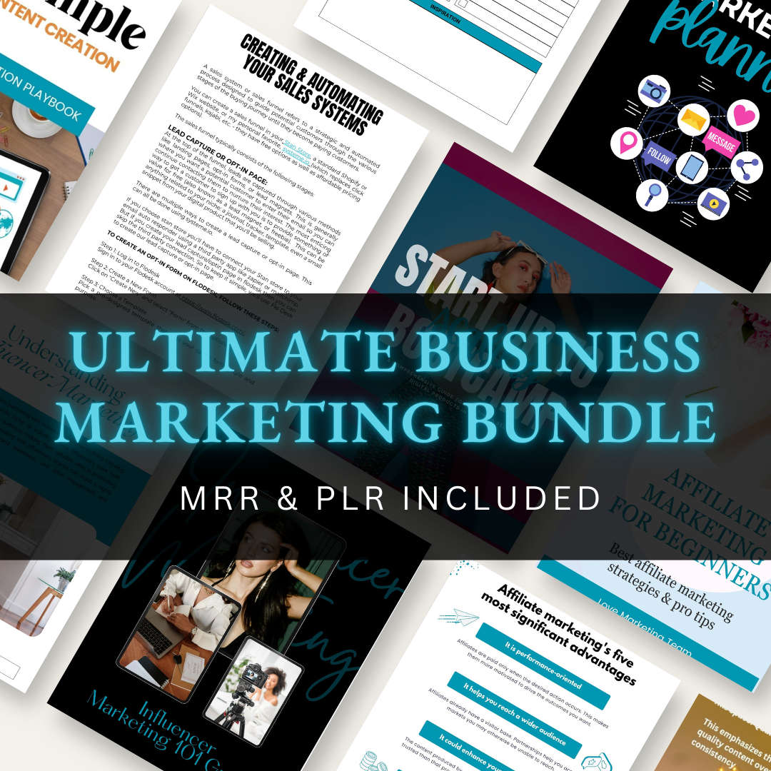 Ultimate Business Marketing Bundle | 8 Product Bundle | Master Resell Rights | PLR | MRR