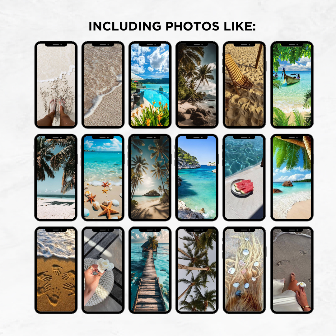 100 BEACH Aesthetic Video Reels | Faceless IG videos for stories and reels | PLR + MRR Resell Rights
