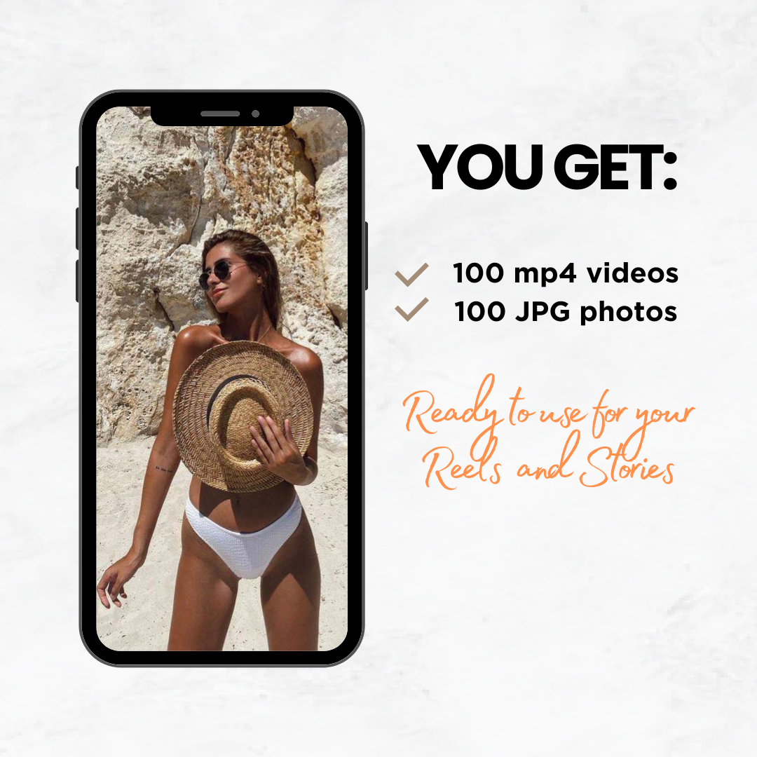100 BEACH Aesthetic Video Reels | Faceless IG videos for stories and reels | PLR + MRR Resell Rights