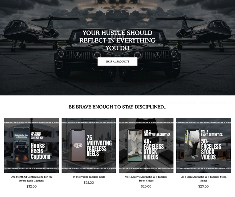 The Kingpin Shopify Theme with 10 DFY Products, Photos & Mockups included | MRR Master Resell Rights