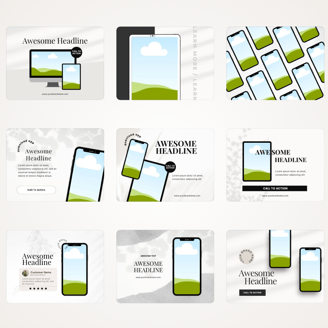 MOCKUPS | 174 Editable Aesthetic Mockups | Canva Templates