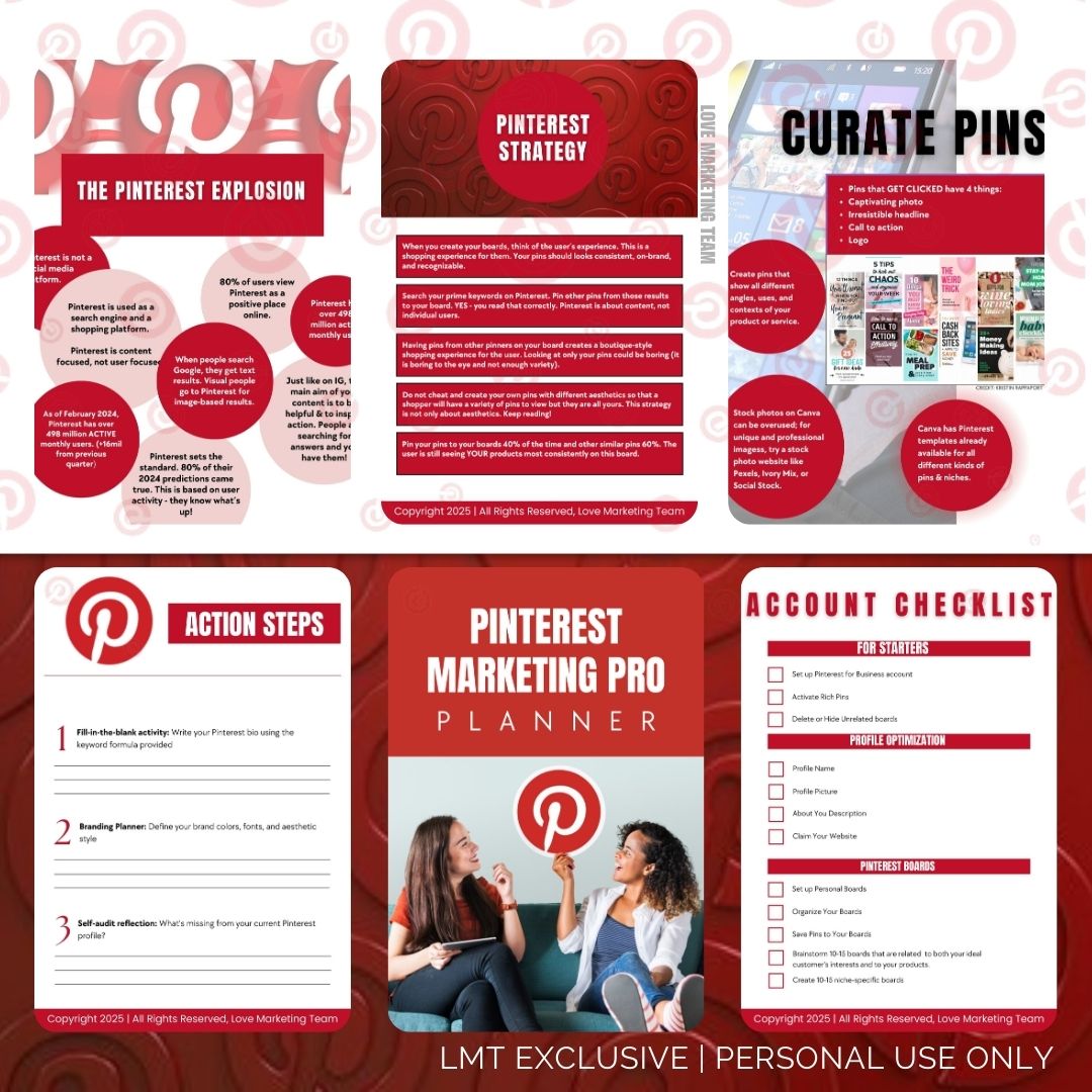 Pinterest Powerhouse Strategies Mini Masterclass E-Guide, Workbook + BONUS: Planner & Mini Video Course