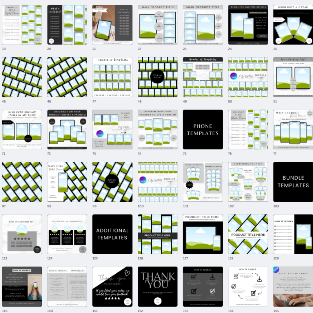 MOCKUPS | 145 Digital Product Mockups | Canva Templates