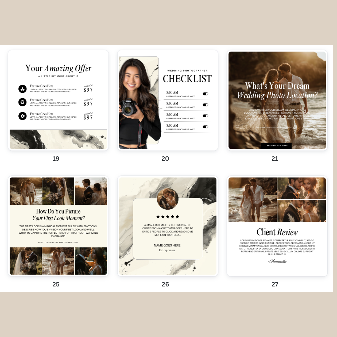 Photography Instagram Post Templates | Social Media |