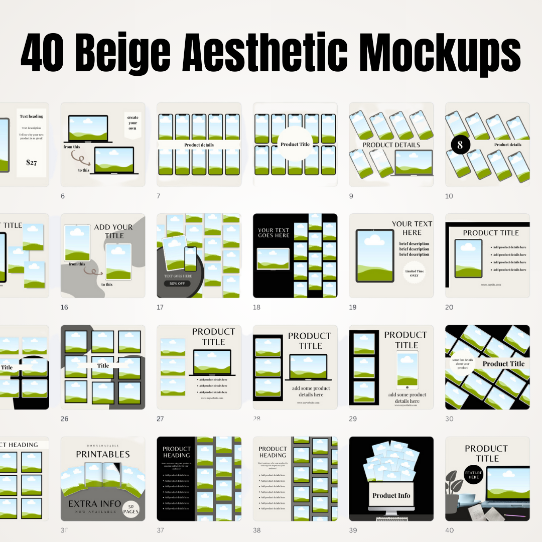 MOCKUPS | 40 Aesthetic Mockup Templates | Canva Templates