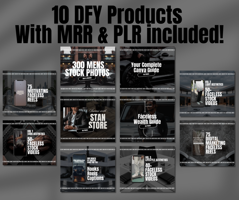 The Kingpin Shopify Theme with 10 DFY Products, Photos & Mockups included | MRR Master Resell Rights