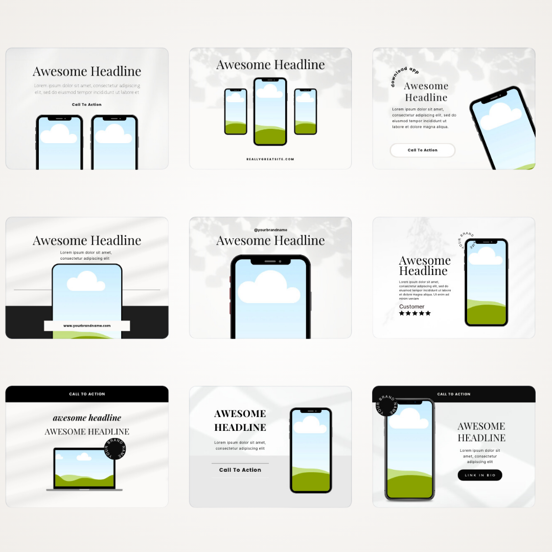 MOCKUPS | 174 Editable Aesthetic Mockups | Canva Templates