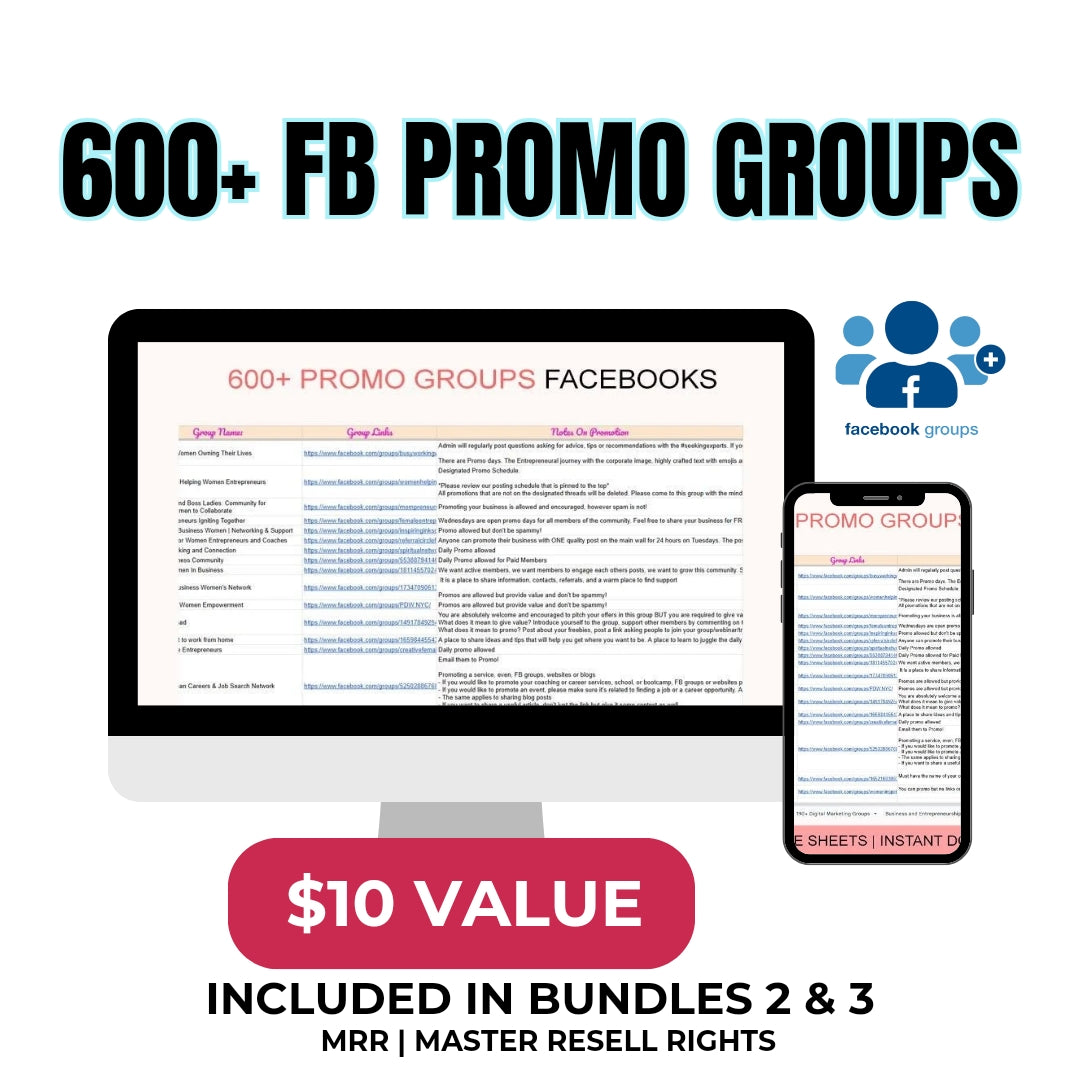 600+ FB Promo Groups + MEGA REEL BUNDLES 80% OFF