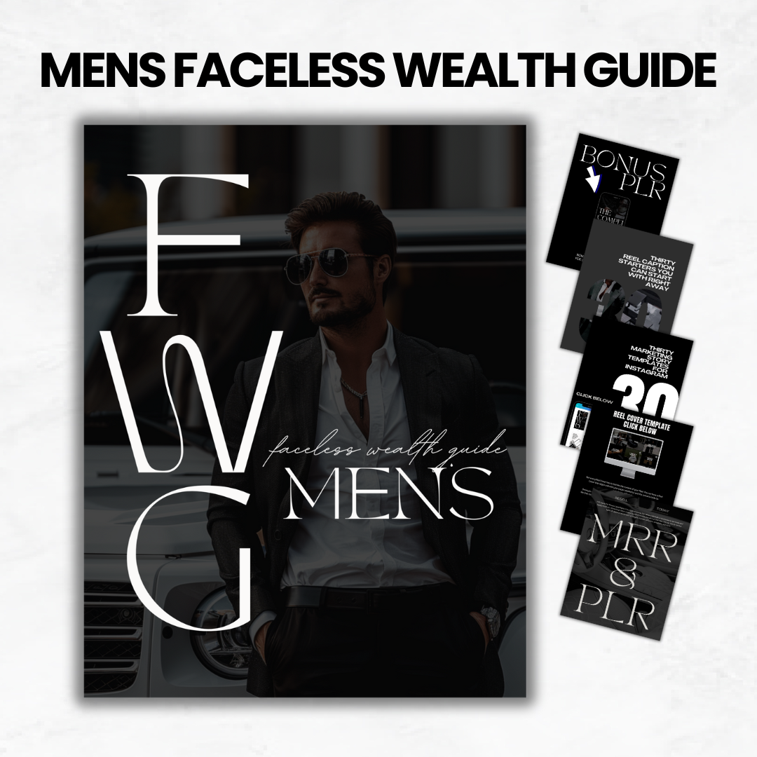 MENS FACELESS WEALTH GUIDE | 4 BONUSES INCLUDED | MRR/PLR