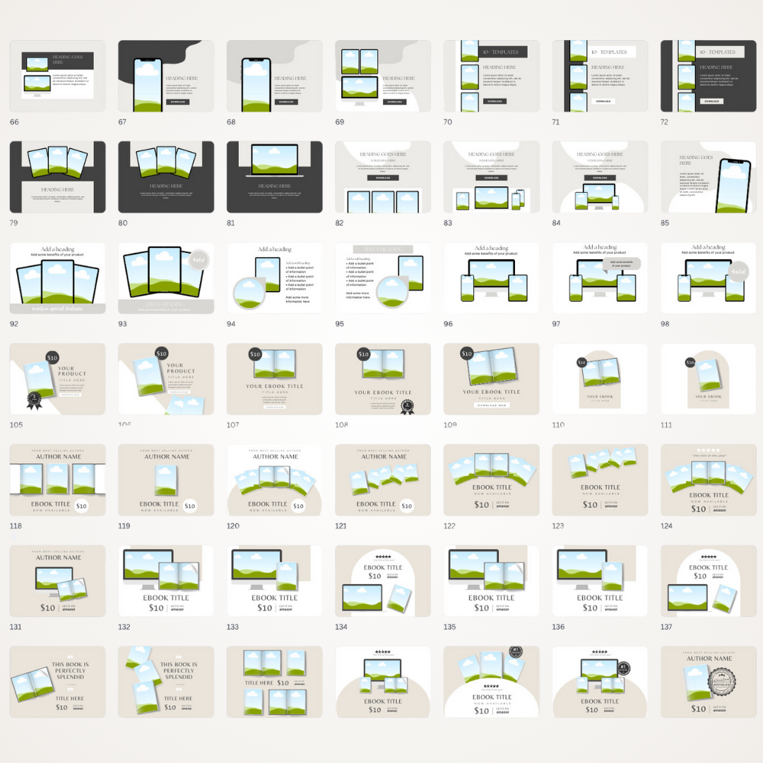 MOCKUPS | 174 Editable Aesthetic Mockups | Canva Templates