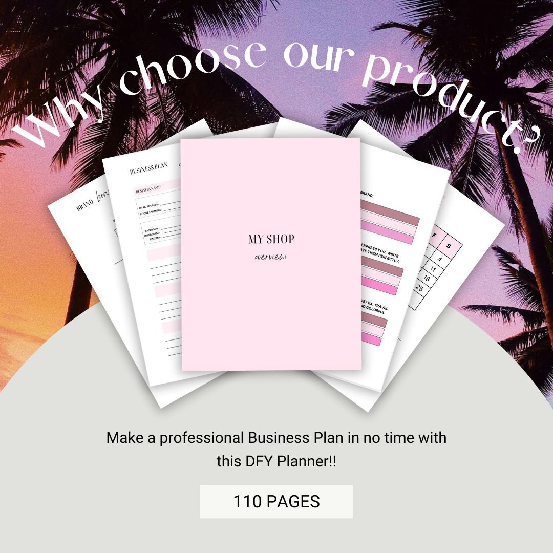 2025 BUSINESS BRANDING PLANNER 110 pages | DFY Template | Beauty | PLR