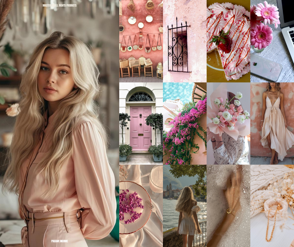 170+ Pink Boho Aesthetic Social Media Stock Images + Mockups included!! | MRR Master Resell Rights
