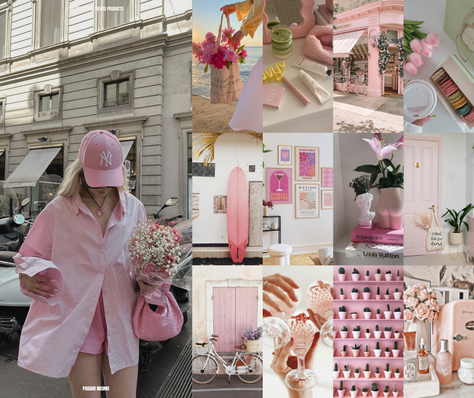 170+ Pink Boho Aesthetic Social Media Stock Images + Mockups included!! | MRR Master Resell Rights