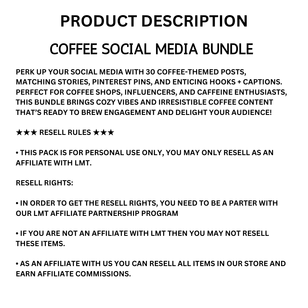 COFFEE | Coffee Social Media Bundle | Vol III | Canva Templates