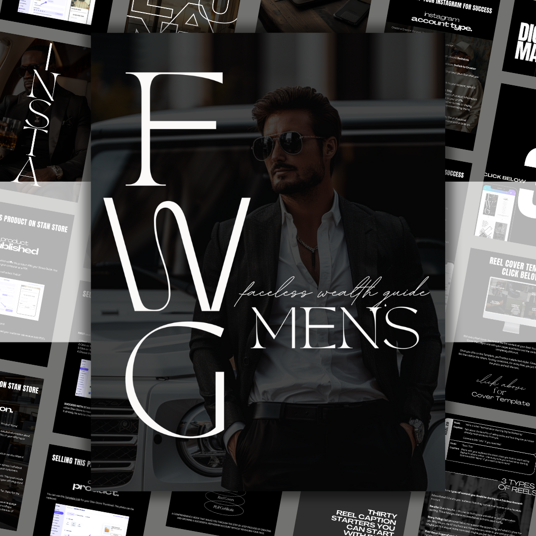 MENS FACELESS WEALTH GUIDE | 4 BONUSES INCLUDED | MRR/PLR