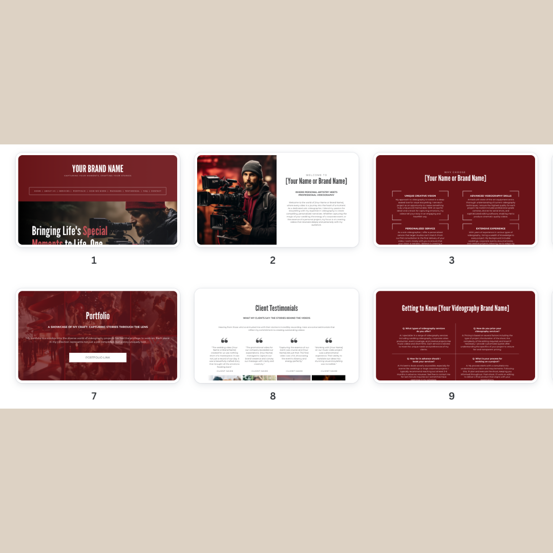 Videographer Website Template | Business