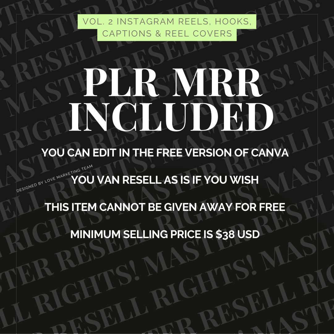 Vol 2. Instagram Reels, Hooks, Captions & Reel Covers
