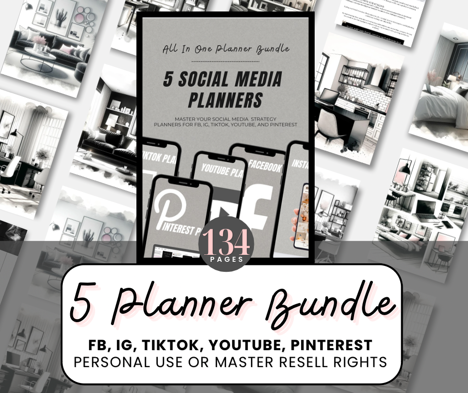 600 Video Reels + 5 Social Media Planners (134 pages)