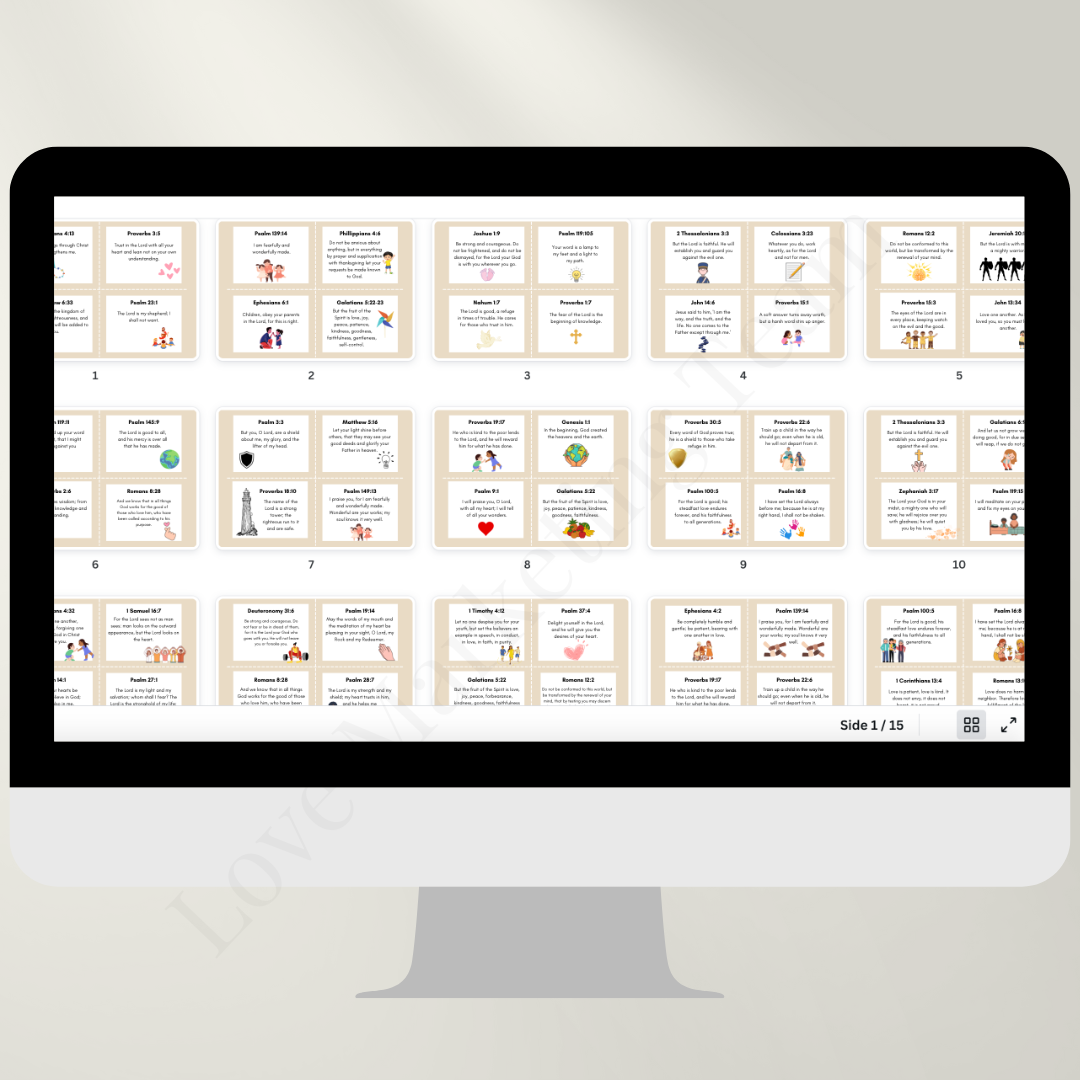 Memorizing Scriptures | 60 Scripture Cards | Faith | Kids