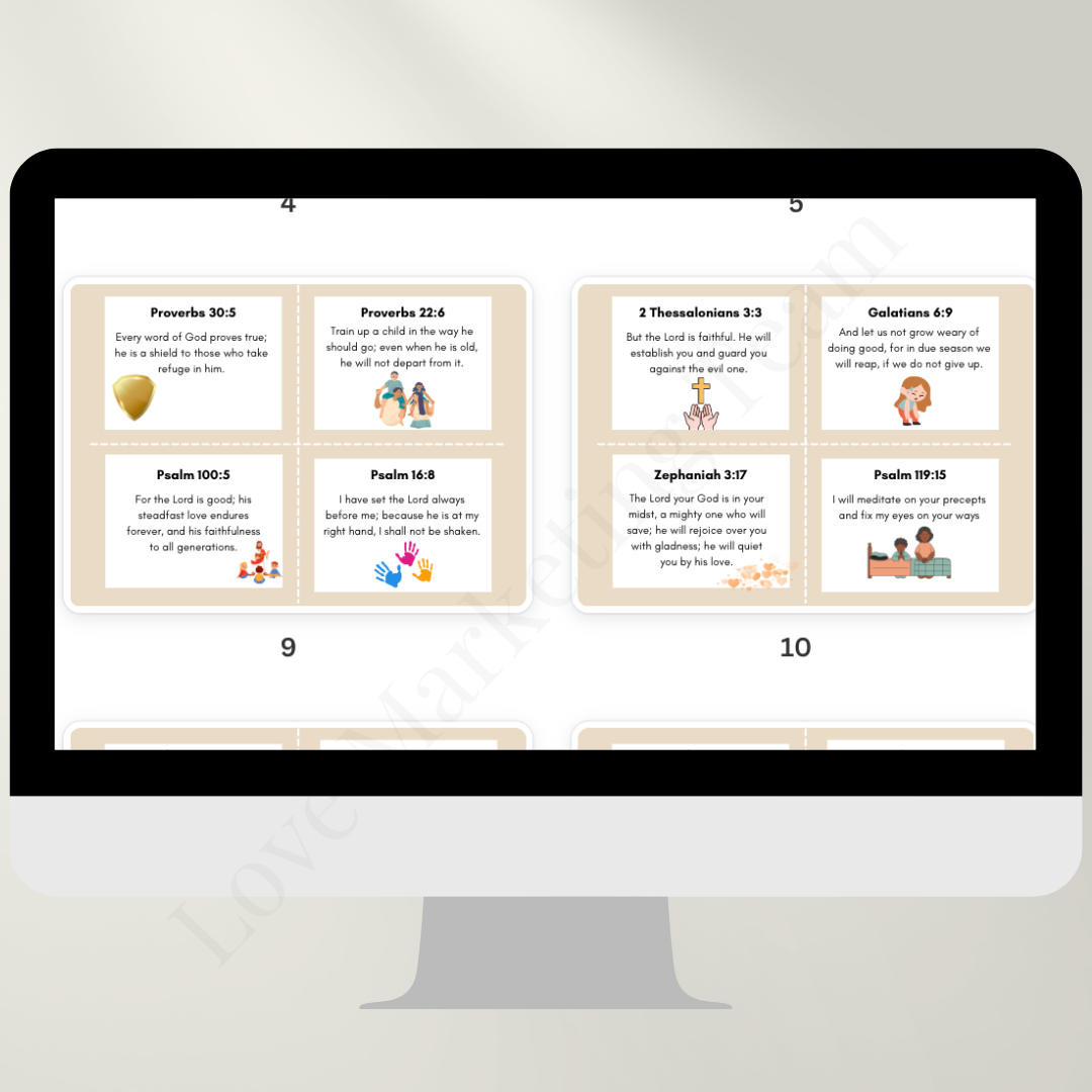 Memorizing Scriptures | 60 Scripture Cards | Faith | Kids